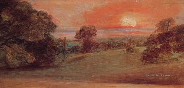 ジョン・コンスタブル Painting - イースト・バーグホルトの夕方の風景 ロマンチックなジョン・コンスタブル